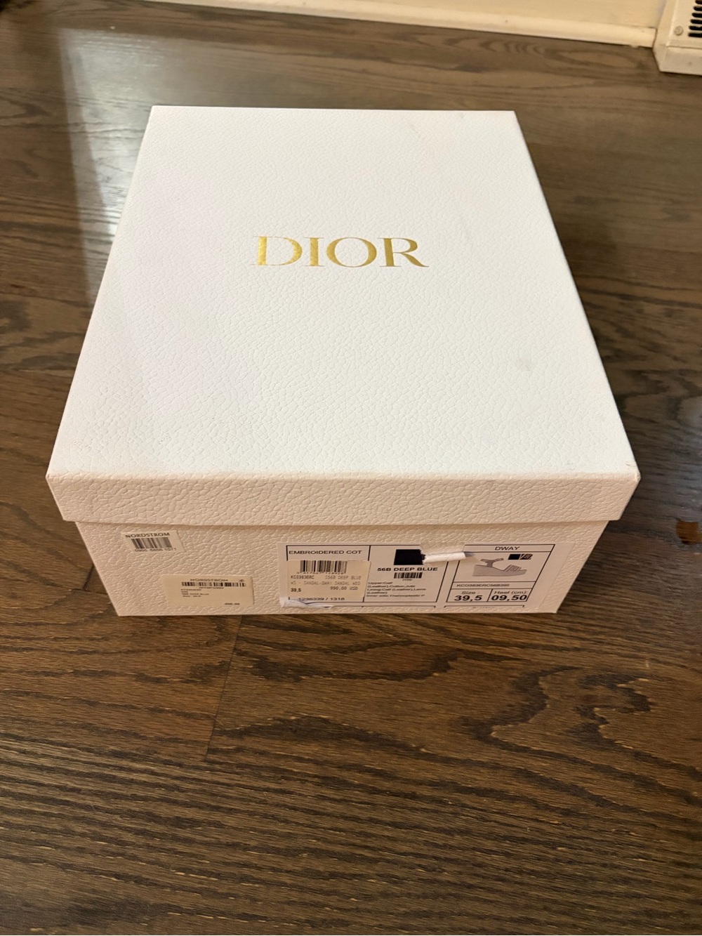 Dior Black Leather and Natural Jute Logo Espadrille Wedges - Picture 4 of 4